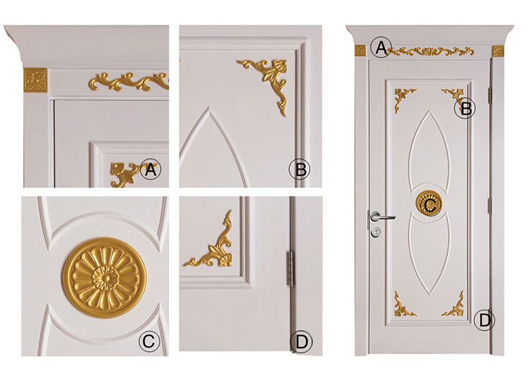 latest design wooden single main door design golden lacquer carving decorative for 5 star hotel